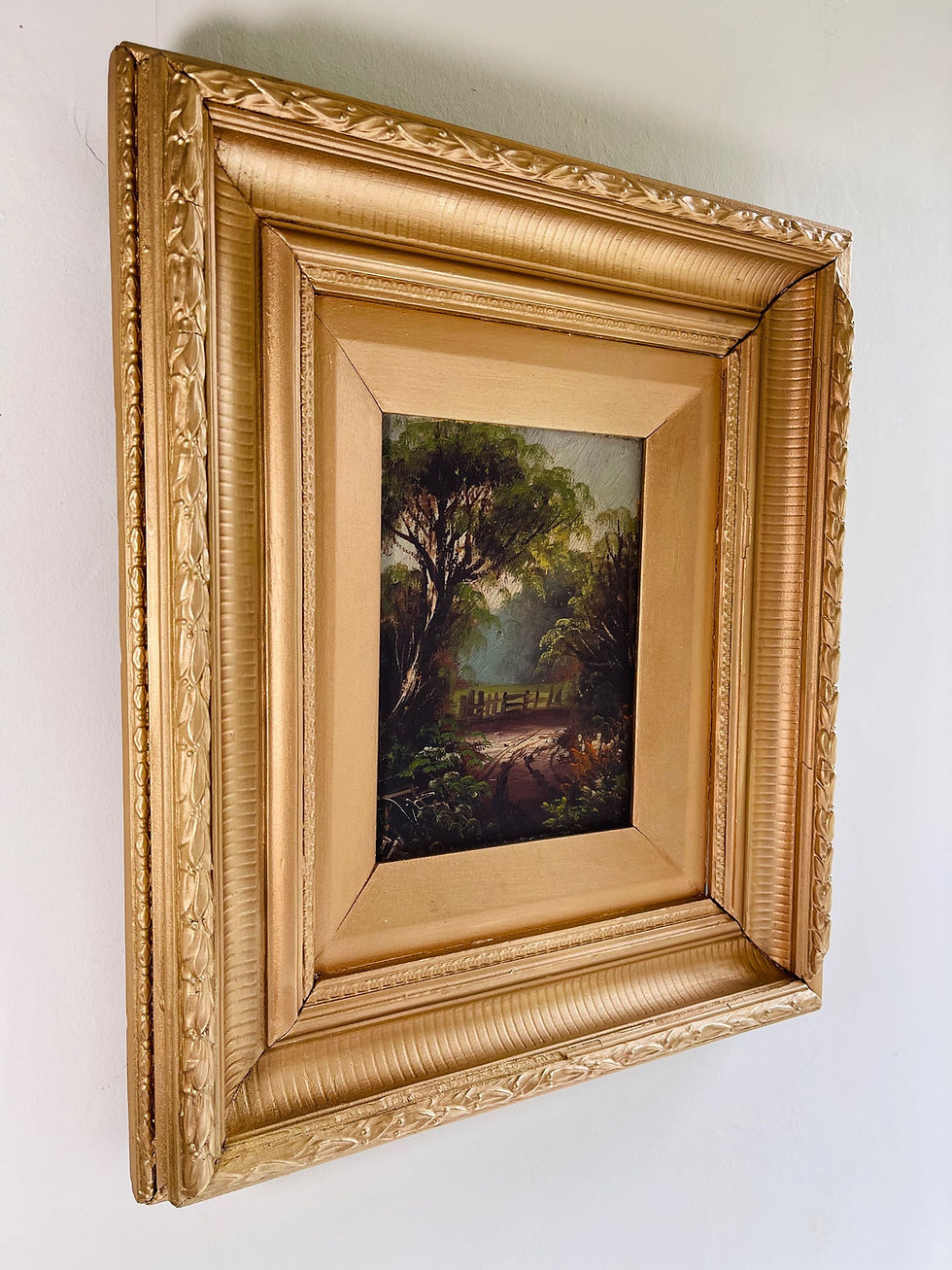 Thumbnail: Trio of vintage oil on board landscapes - #8456