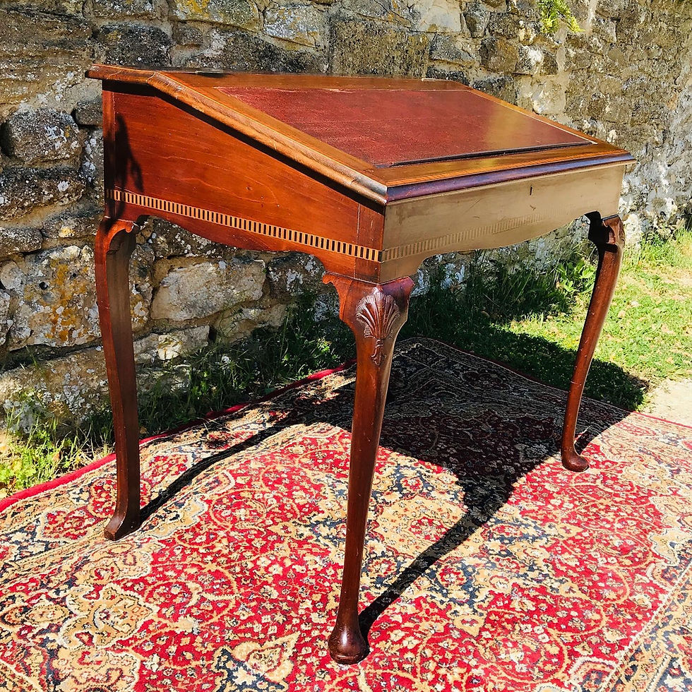 Thumbnail: Edwardian Gentleman’s writing table in cross-banded mahogany.