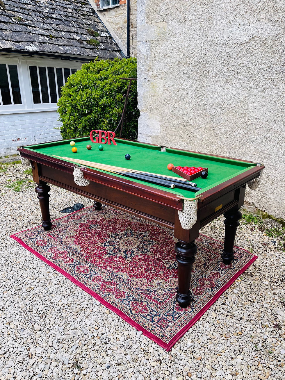Thumbnail: 1/4 size vintage slate bed snooker table 