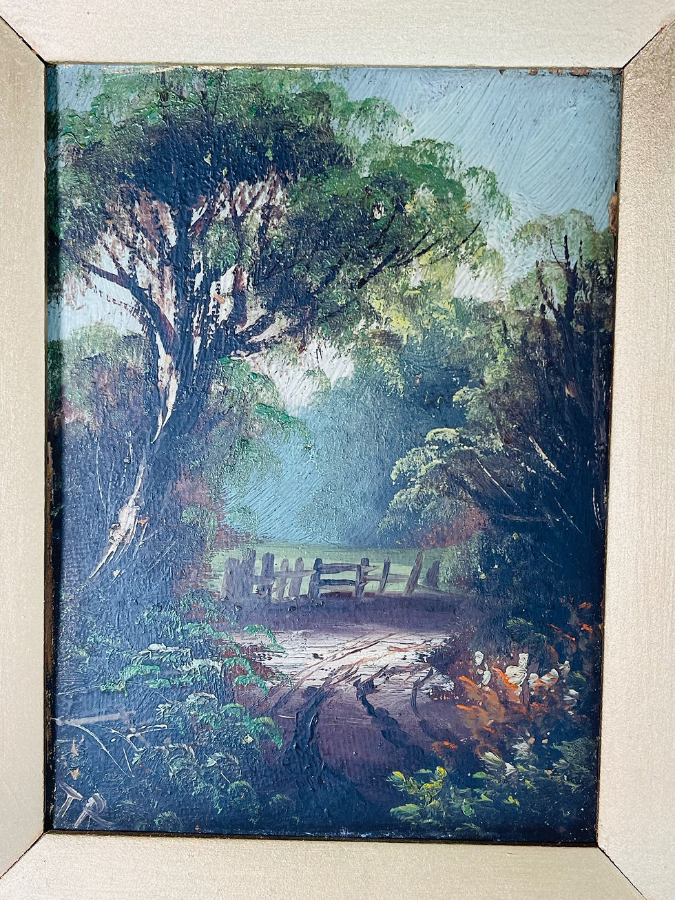 Thumbnail: Trio of vintage oil on board landscapes - #8456