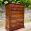 Thumbnail: 20thC American  6 drawer Tallboy Chest on Chest in cherry - 
