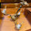 Thumbnail: French three arm brass chandelier / electrolier #8590/1
