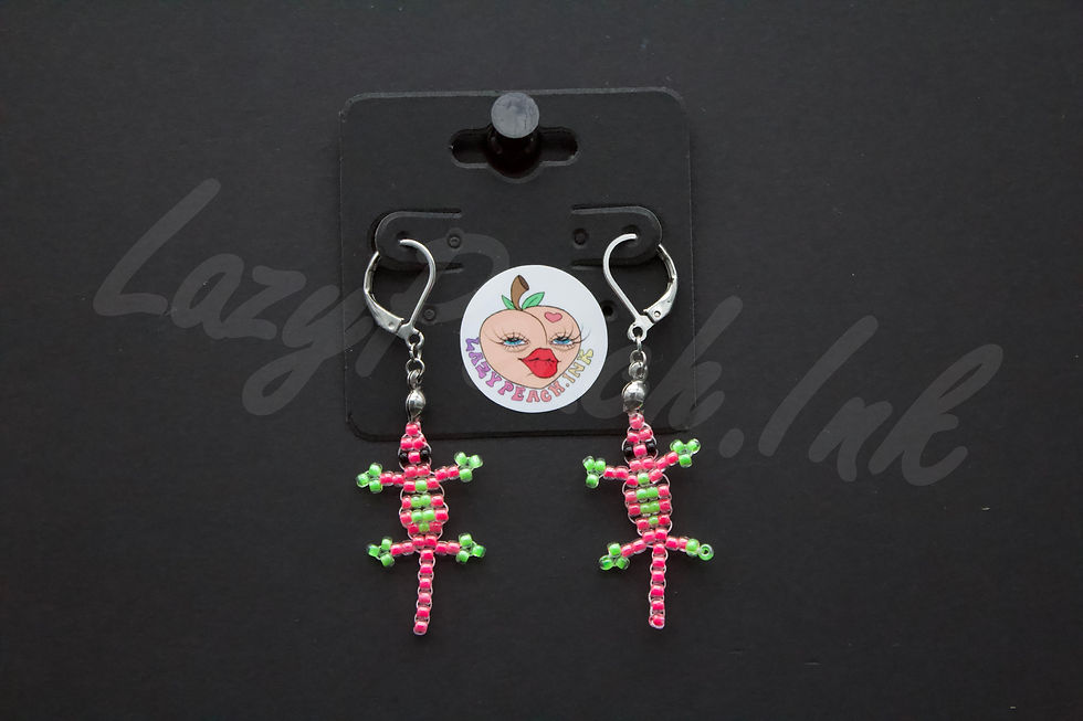 Thumbnail: Lucky Lizard Glass Bead Earrings