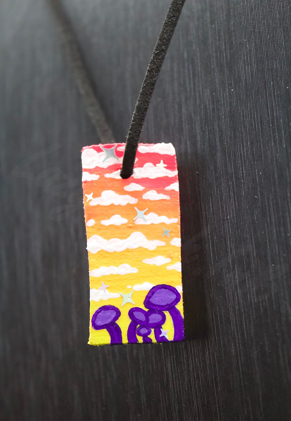 Mushroom Sunset Pendant Necklace
