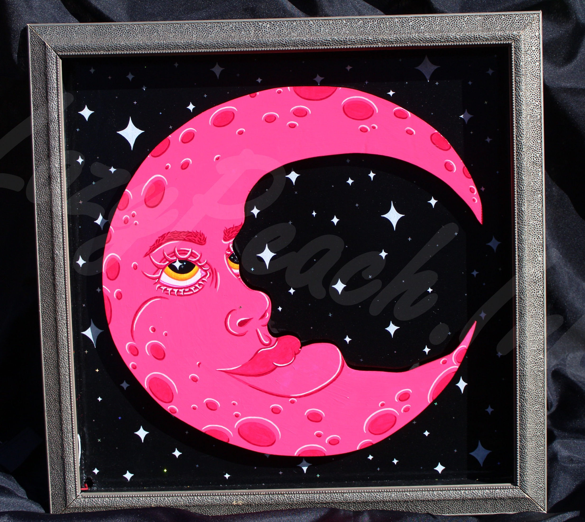 UV Reactive Crescent Moon Wall Piece