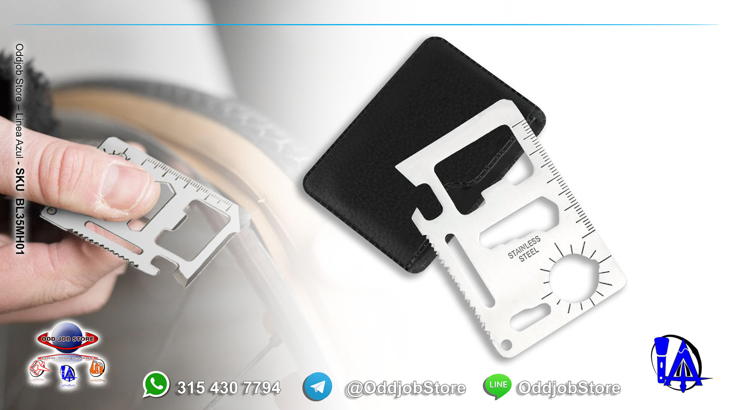 TARJETA EN ACERO MULTI-HERRAMIENTA