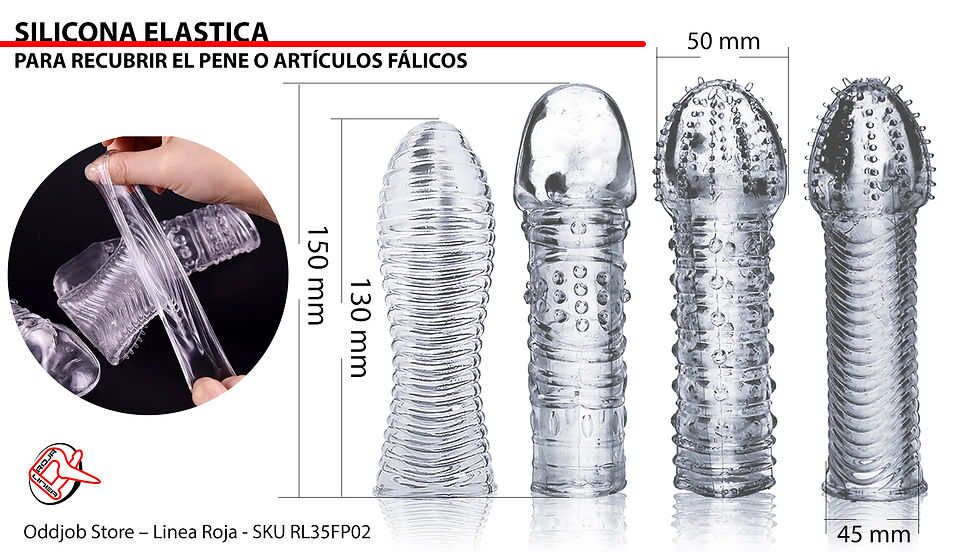 Miniatura: FUNDA CONDON TRANSPARENTE CON TEXTURA GRUESA PARA EL PENE