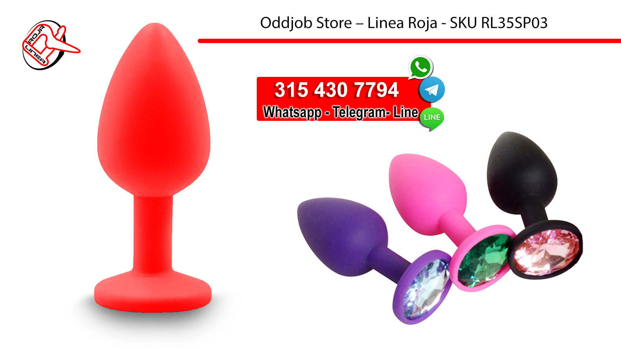 PLUG SEXUAL EN SILICONA SEMIRRÍGIDA CON JOYA – ANAL O VAGINAL