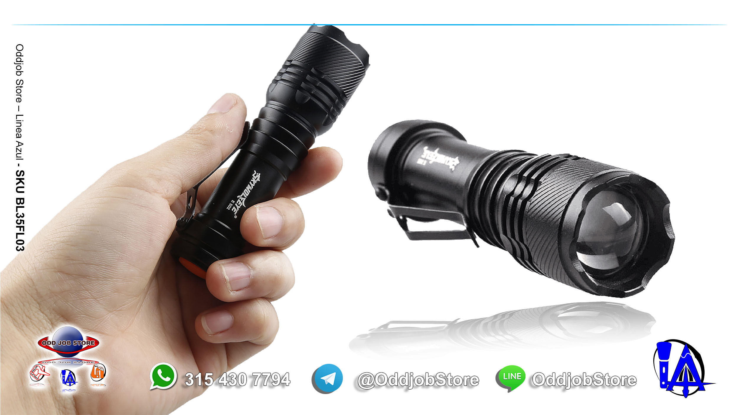 MINI LINTERNA SKYWOLFEYE E502 PORTABLE Q5 LED