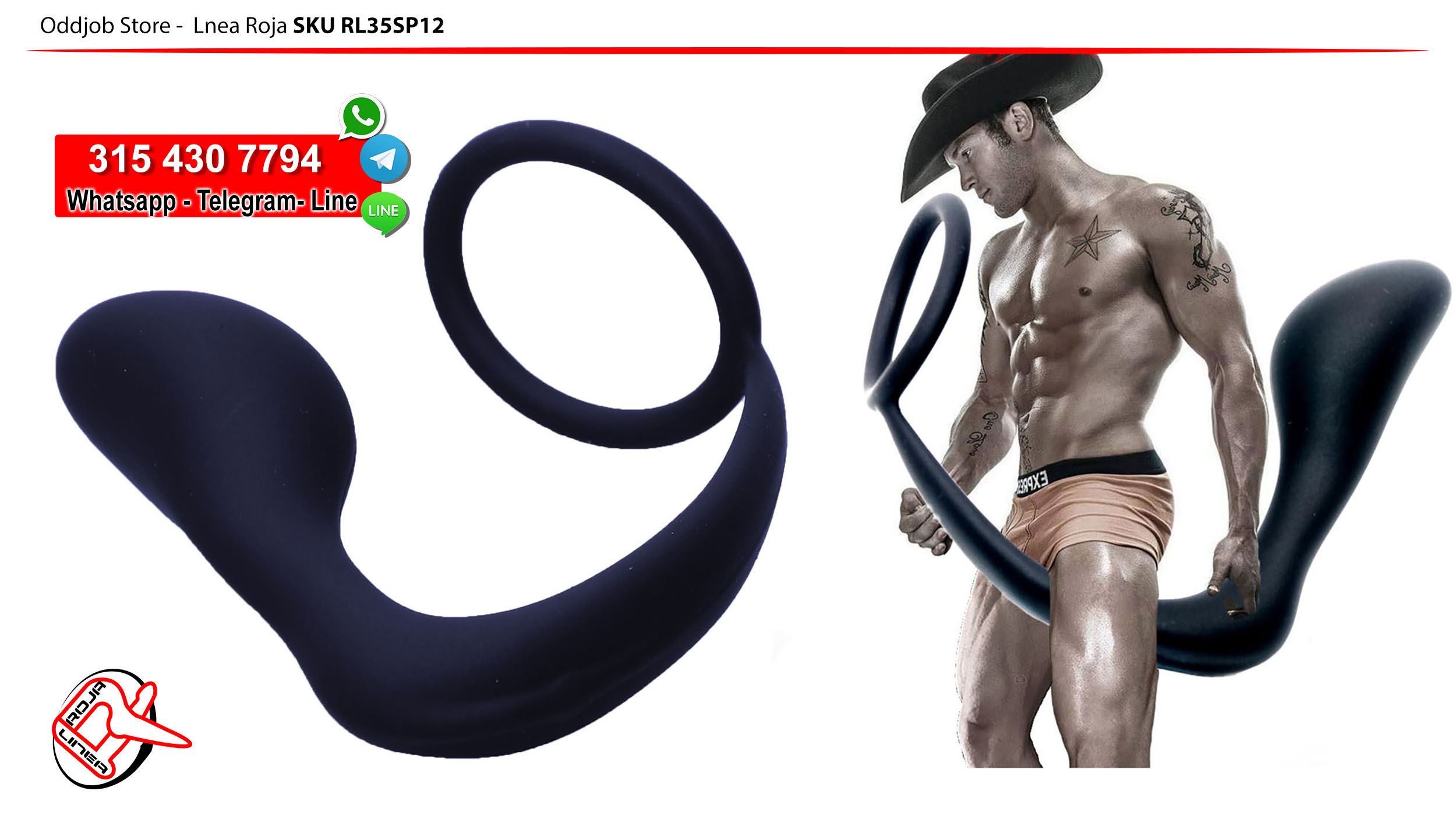 PLUG ANAL EN SILICONA SEMIRRÍGIDA CON ARO PARA EL PENE