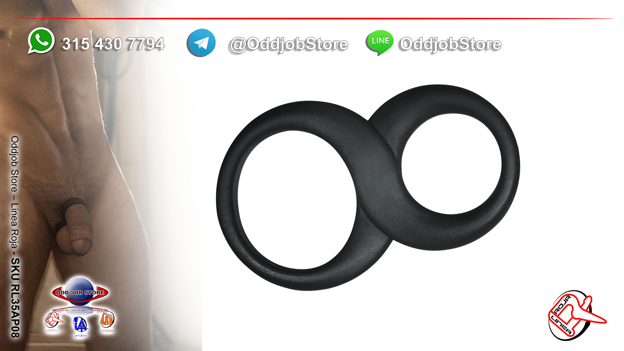 (COCKRING)  ANILLO DOBLE GRUESO PARA EL PENE Y TESTÍCULOS