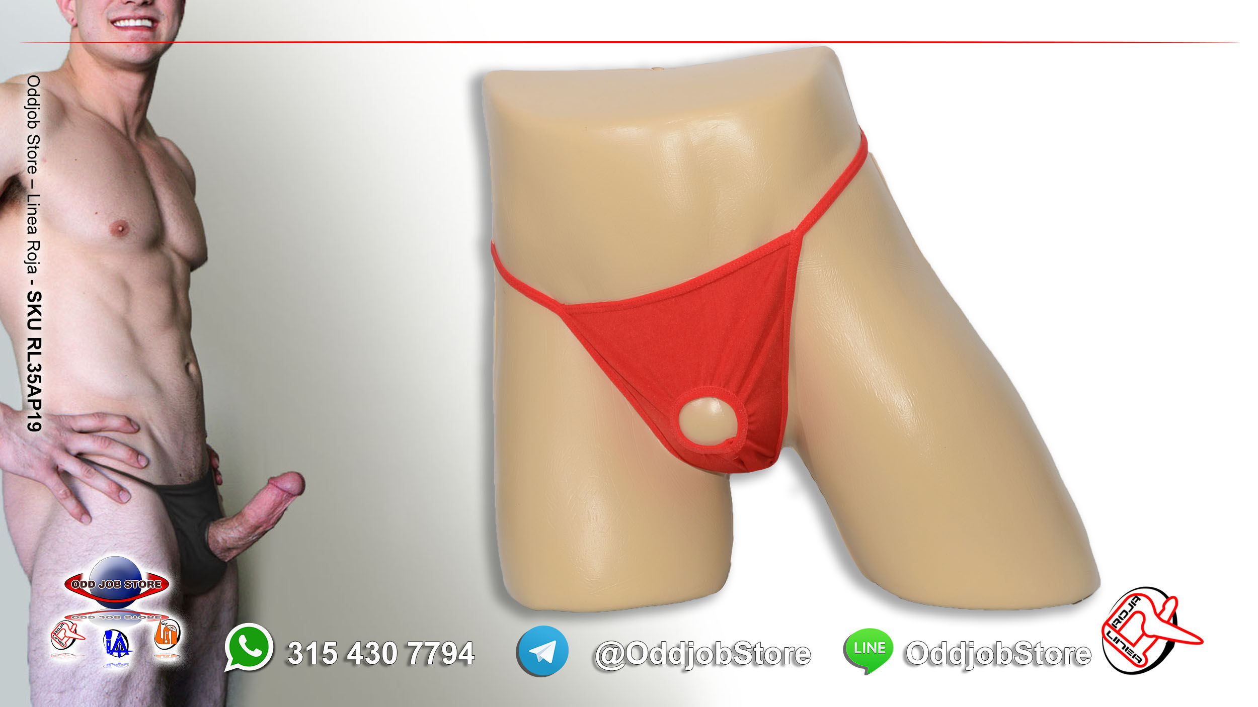 TANGA DE COPA EN LICRA CON AGUJERO FRONTAL