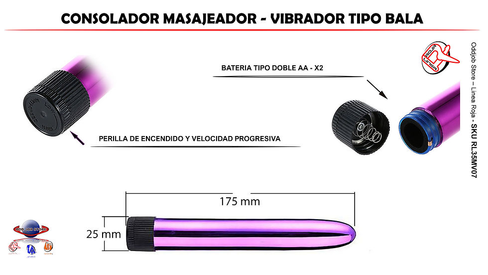 Miniatura: CONSOLADOR MASAJEADOR - VIBRADOR TIPO BALA EN ABS