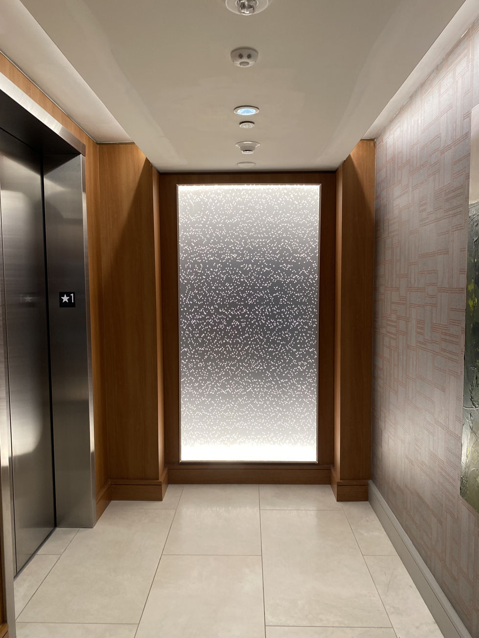 elevator lobby illuminated screen