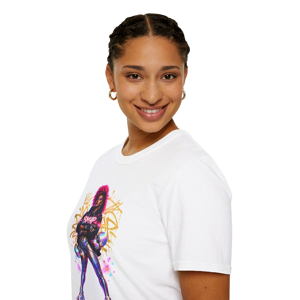 Thumbnail: BMHP Retro Roller Skater T-Shirt | Neon 80s Vibe, Crown Graffiti