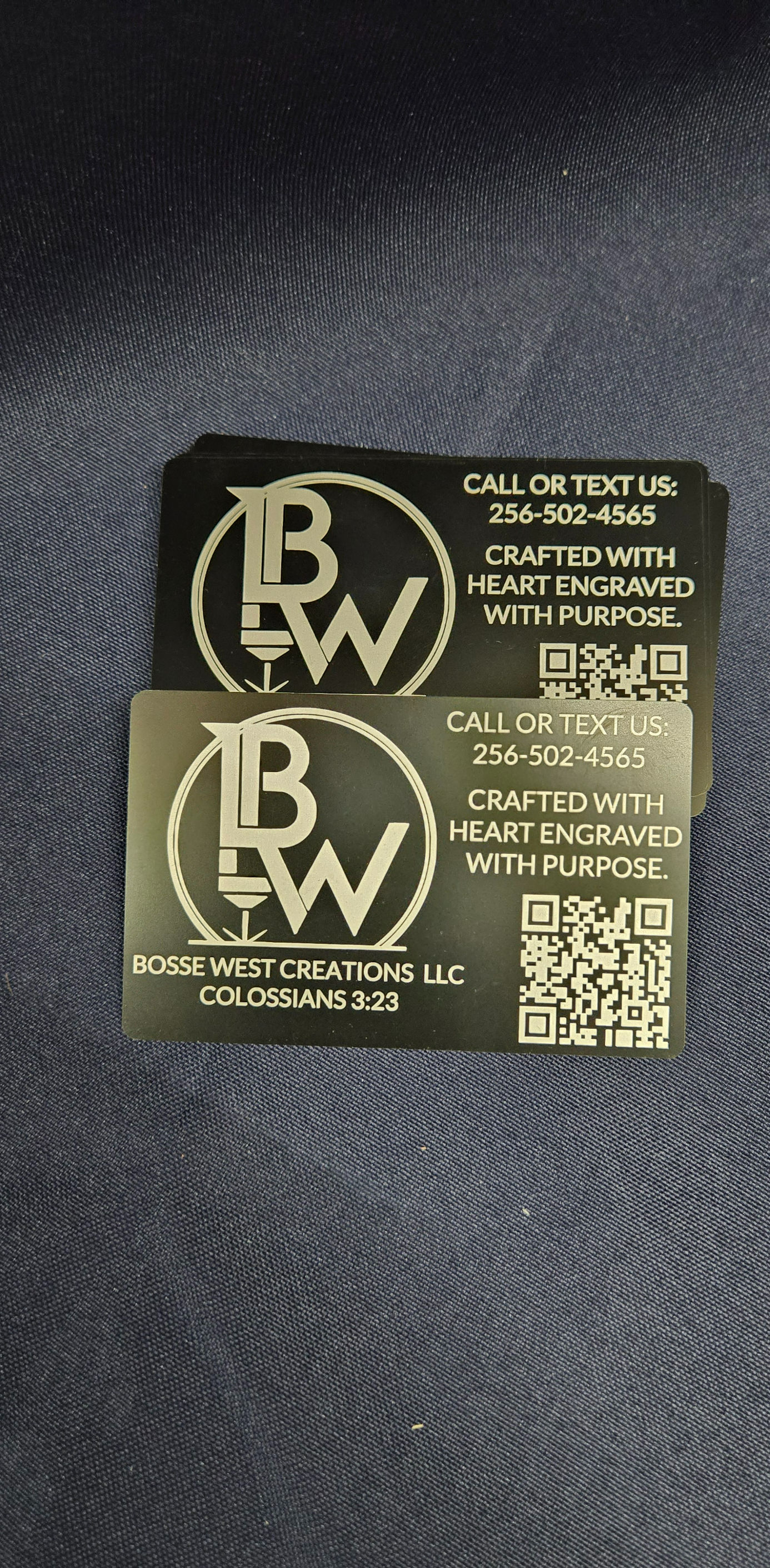 Custom Engraved Metal Business Cards