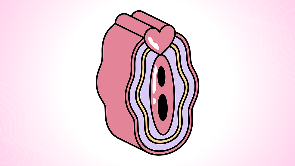 vulva com um clitóris em formato de coração