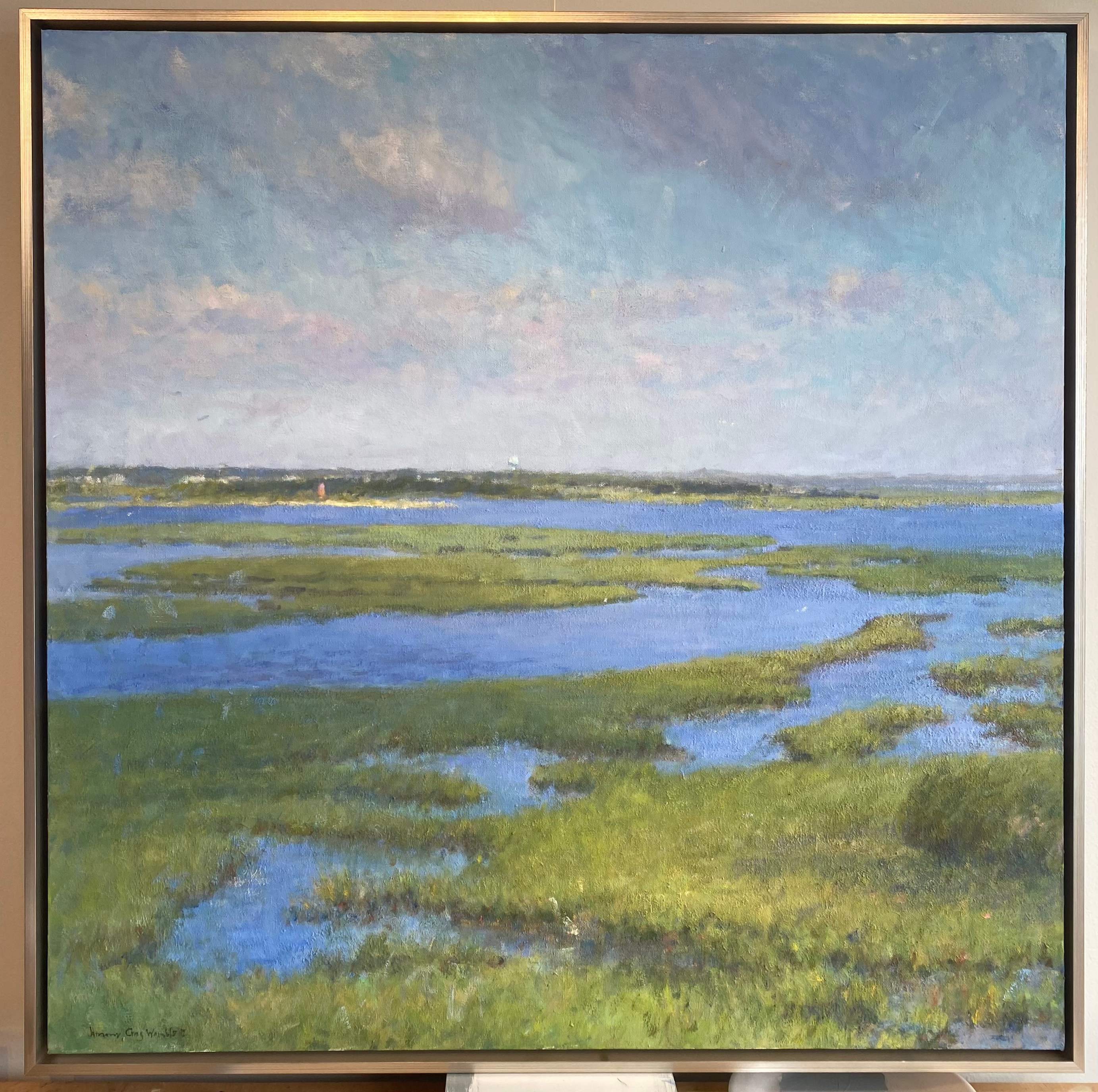 Morning view from the Gallants Channel Bridge, towards Phillips Island Chimney