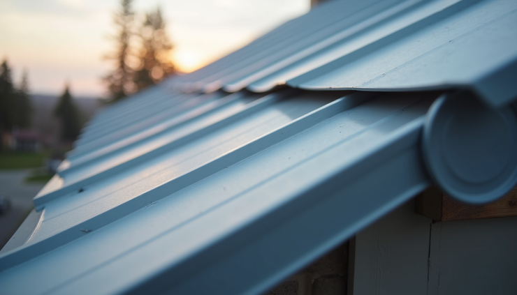 Eye-level view of a newly installed metal roof on a residential home in Ottawa