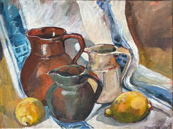 Jugs with lemons