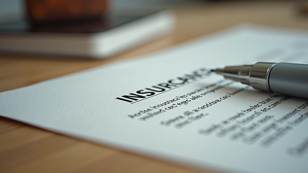 Close-up view of flashcards with insurance terms