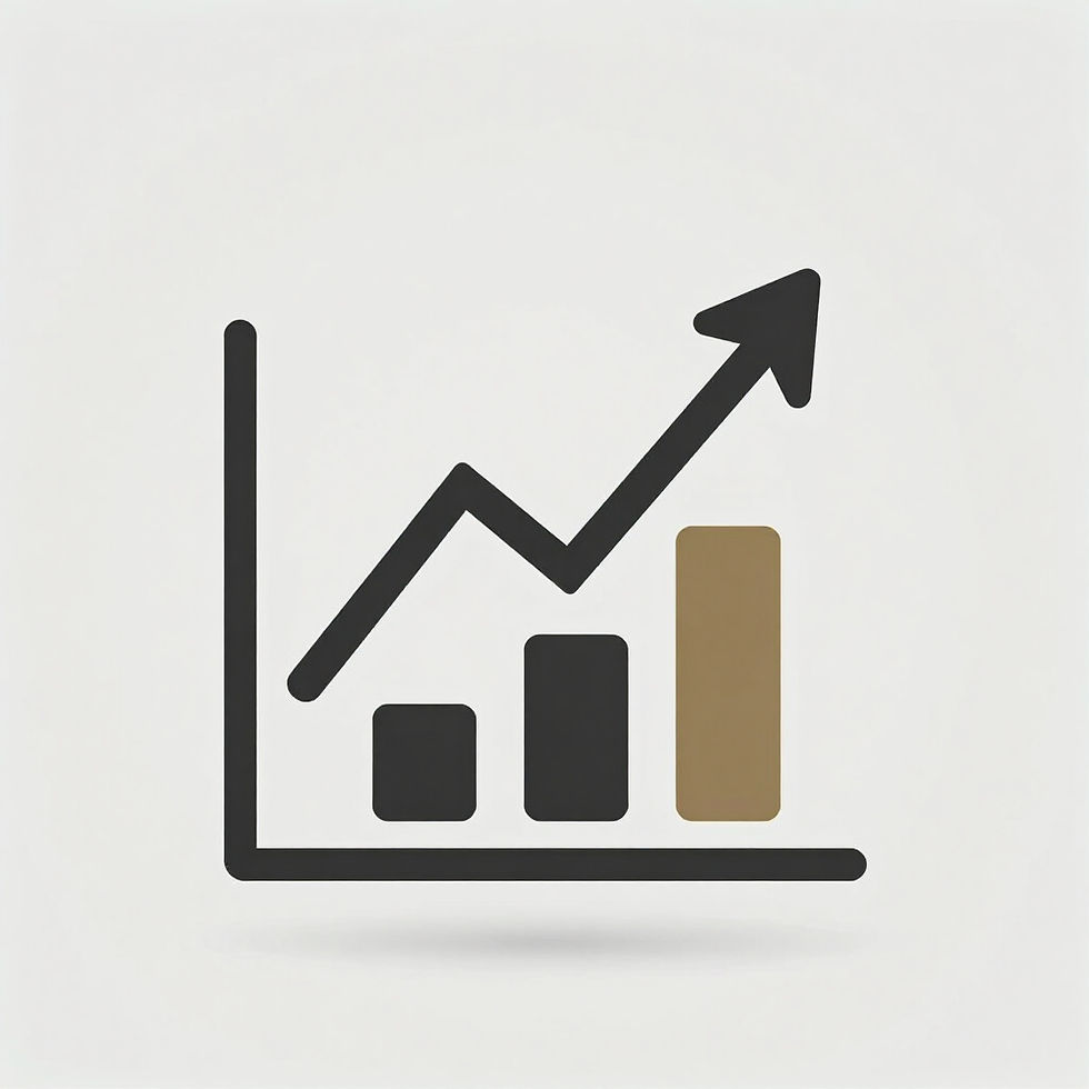 Growth chart with upward trend