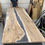 Thumbnail: English Walnut Dining Table with Pure Black Epoxy