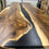 Thumbnail: English Walnut Dining Table with Pure Black Epoxy
