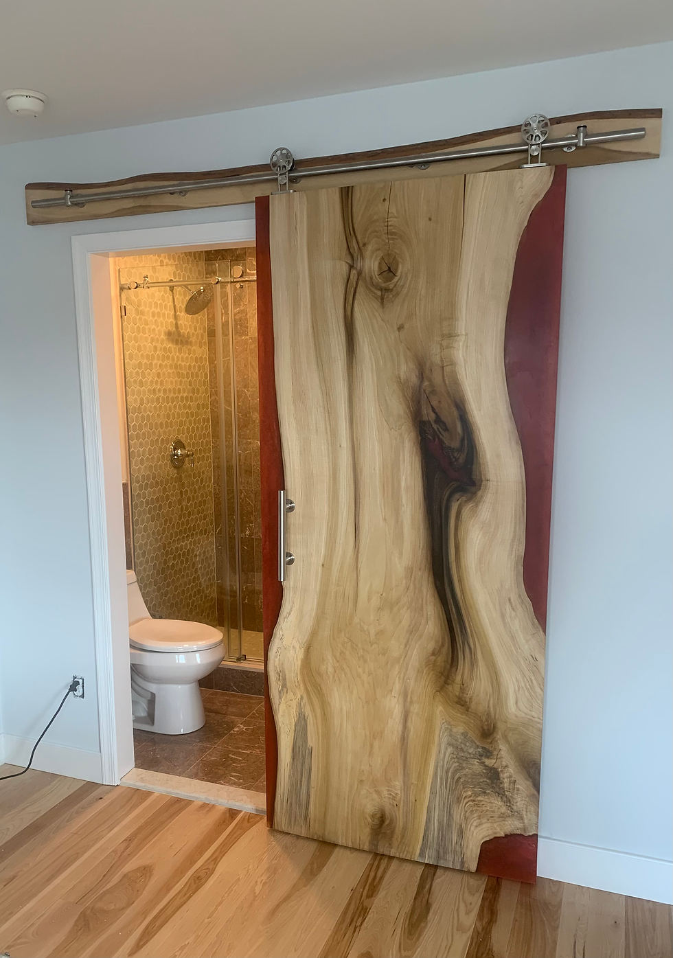 Thumbnail: Poplar Door Slab with Magenta Epoxy