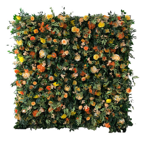 Mixed Greenery Orange & Yellow Floral Wall.jpg