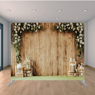 Premium Wooden Flowers Backdrop