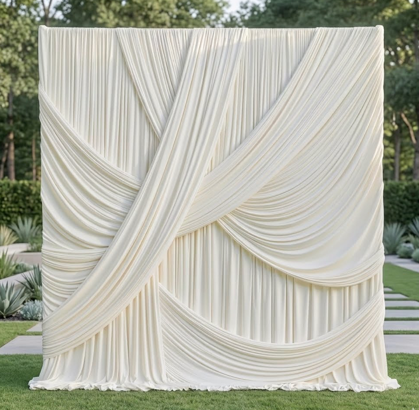 Ivory Drapery Elegance Backdrop