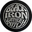 Black Iron Leather Patch Black / Silver Leatherette