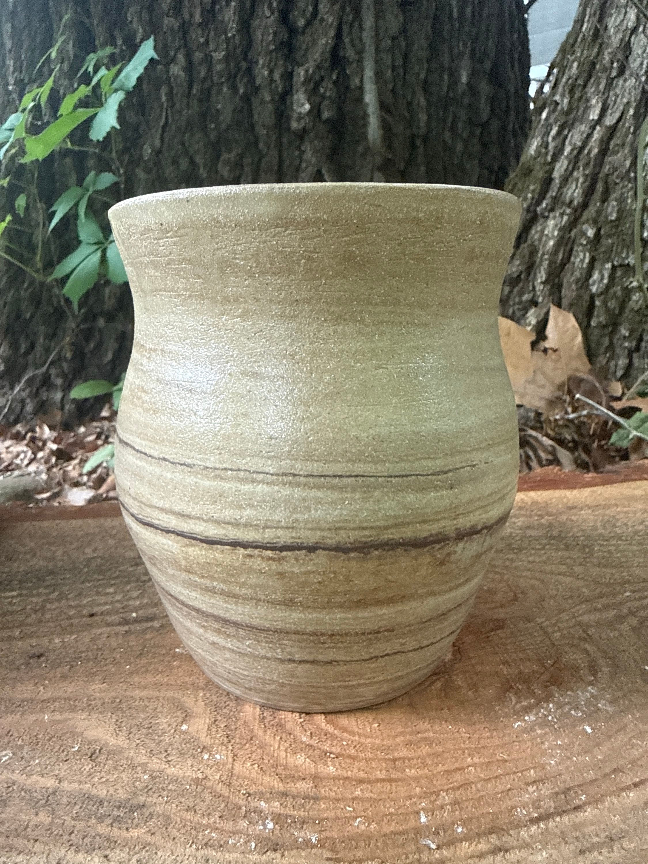 Earth tones 5.5" marbled vase