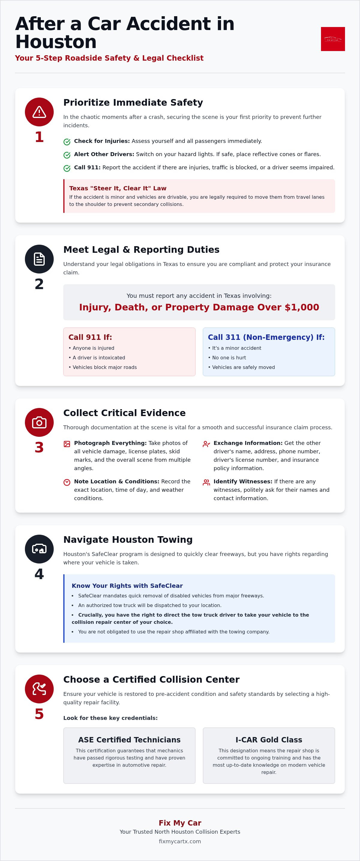 What to do after car accident houston