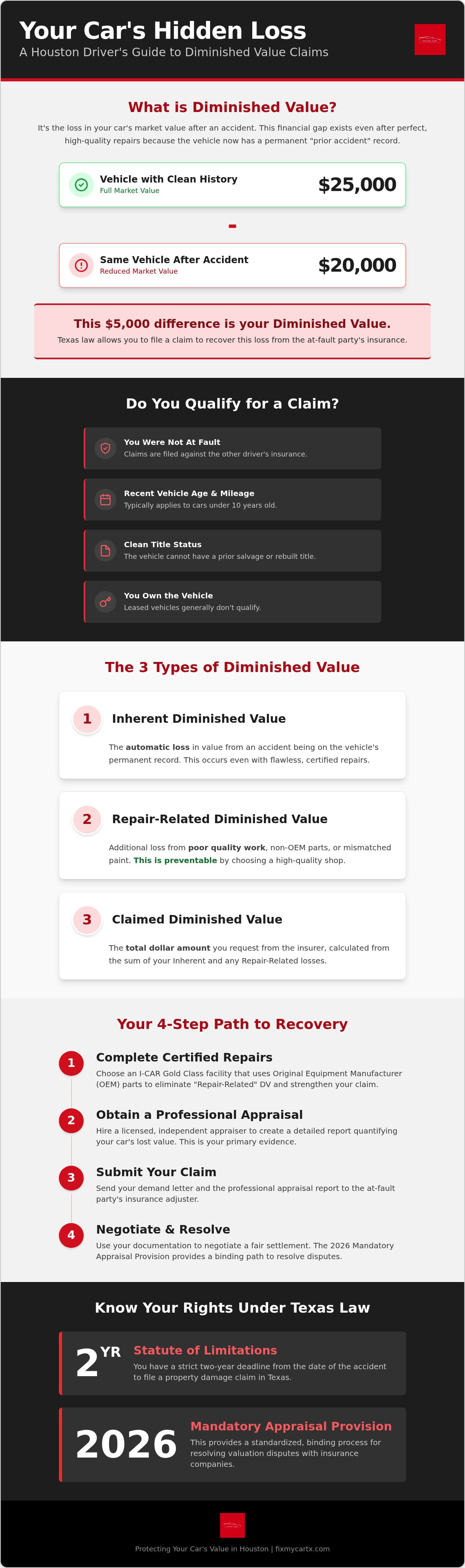 Diminished value claim houston