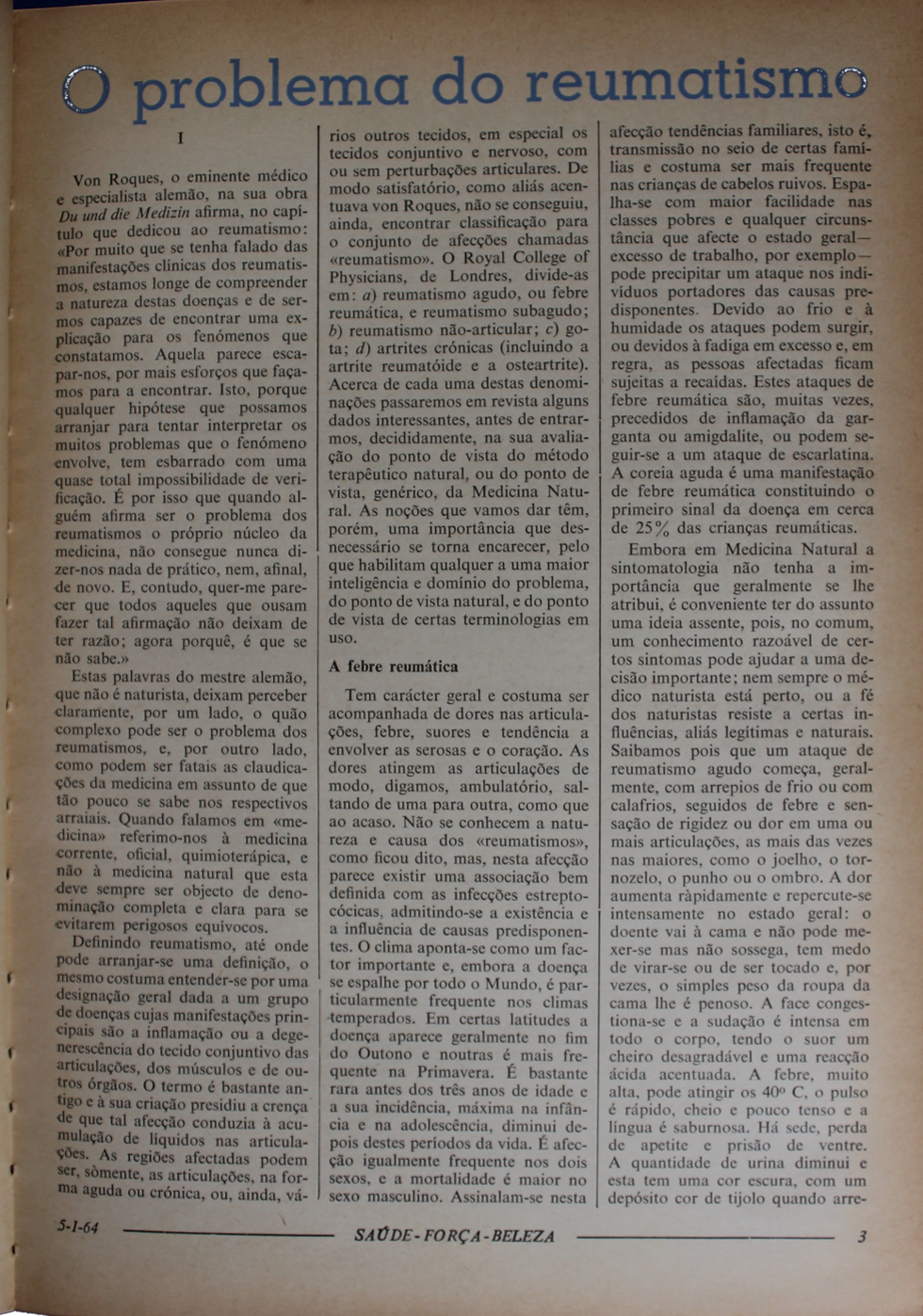Miniatura: Suplemento Da Gazeta do Sul: Saúde-Força-Beleza