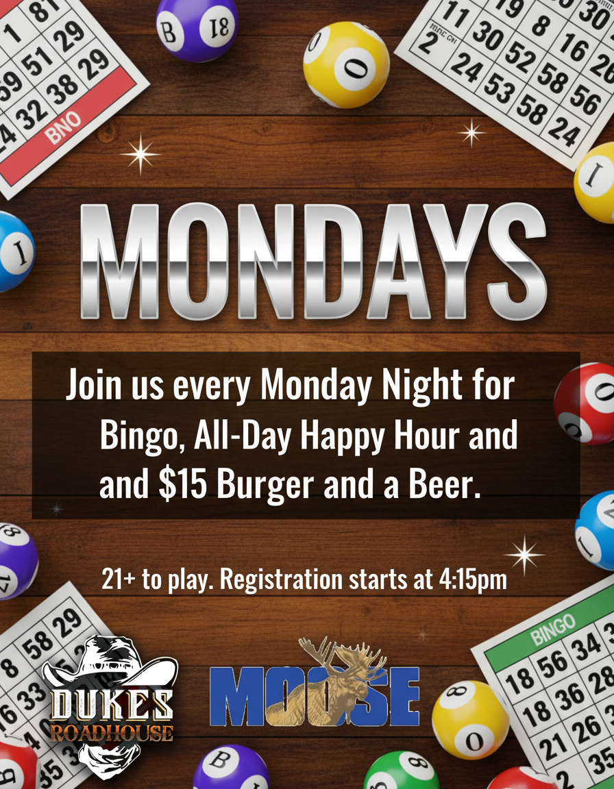 Maricopa Moose Lodge Bingo hosted by Duke’s Roadhouse