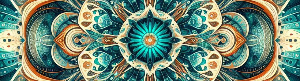 2abstract fabric pattern of ancestral motives combined with cosmic energy using turquoise 