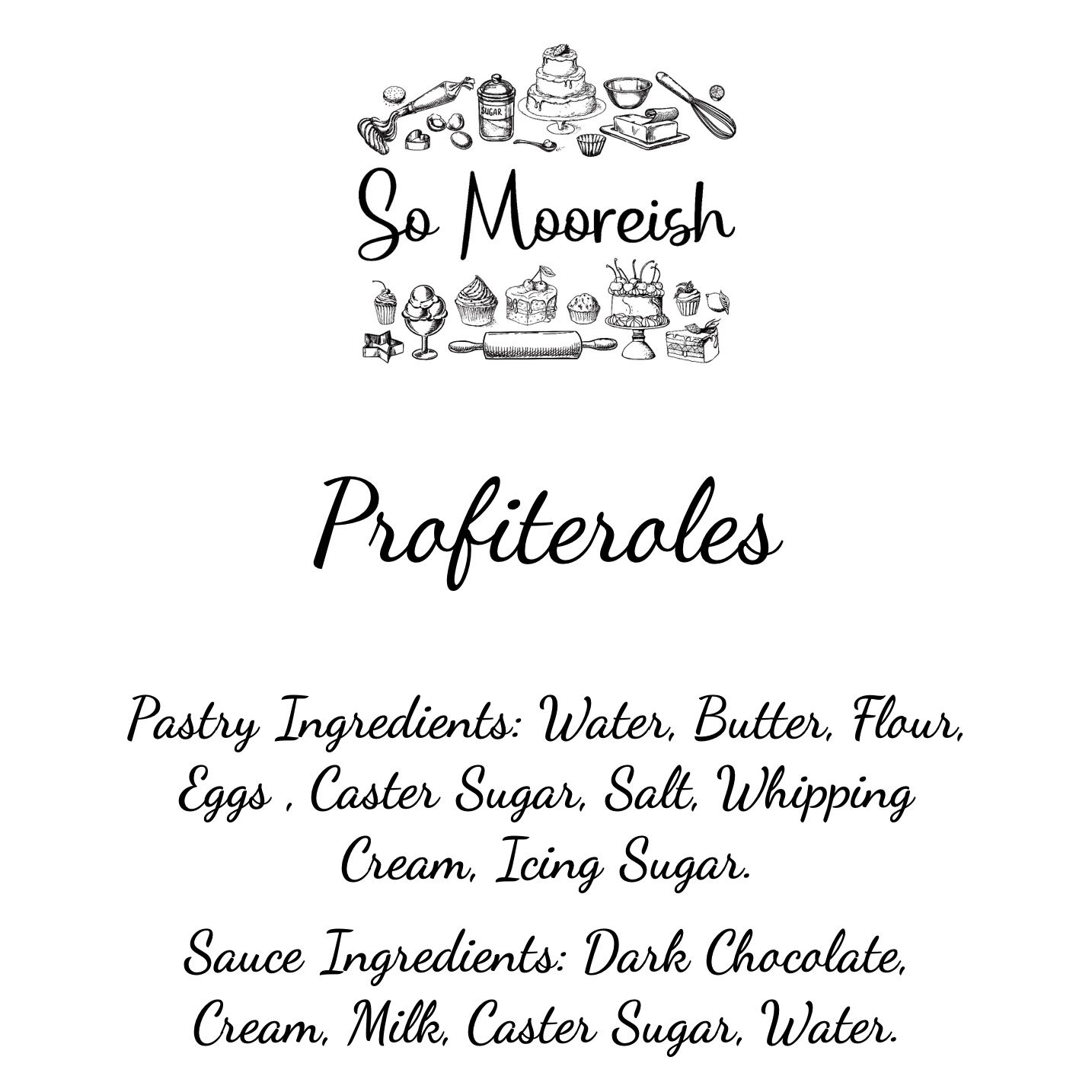So Mooreish Profiteroles (Serves 6) FOR COLLECTION ONLY