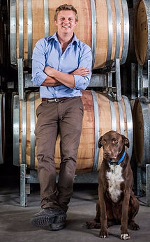 Shottesbrooke Wines McLaren Vale Winemaker Hamish Maguire with Winery Dog