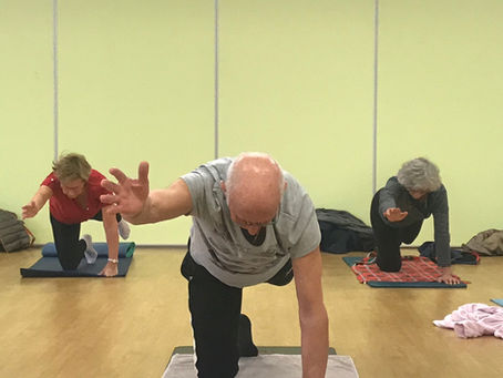L’envol de la grue :
le lundi matin un peu de hatha yoga traditionnel dans le pilates débutant 😁
