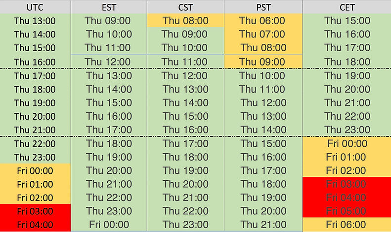 TCTF Schedule