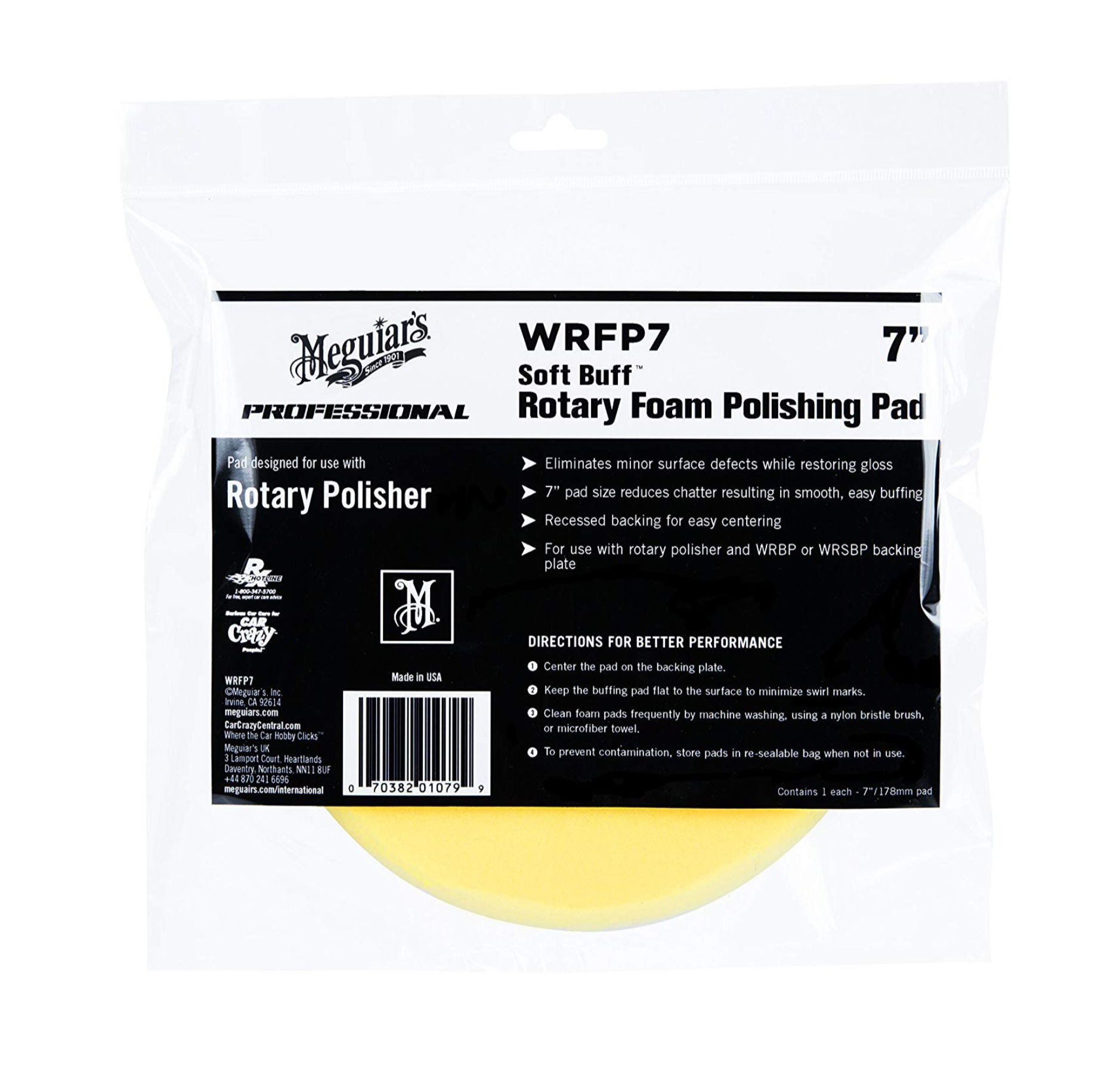 Meguiar's 7" Soft Buff Rotary Foam Polishing Pad