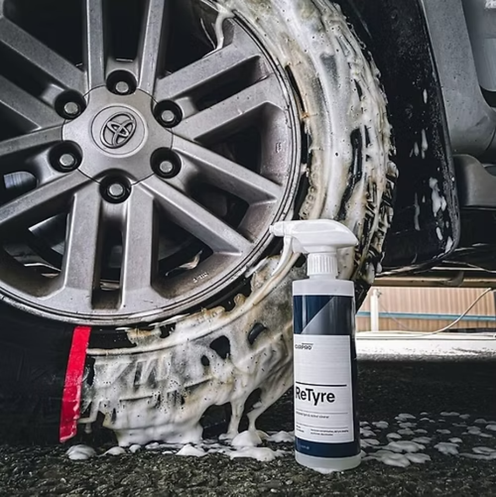using a tire cleaner