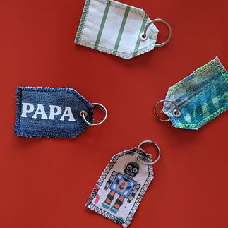 tuto couture upcycling - porte-clefs