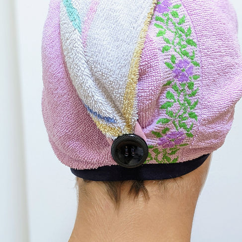 tuto couture upcycling - transformer vieil essuie - serviette sèche-cheveux