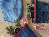 Des poches de jeans = Des jolies pochettes pour Noël