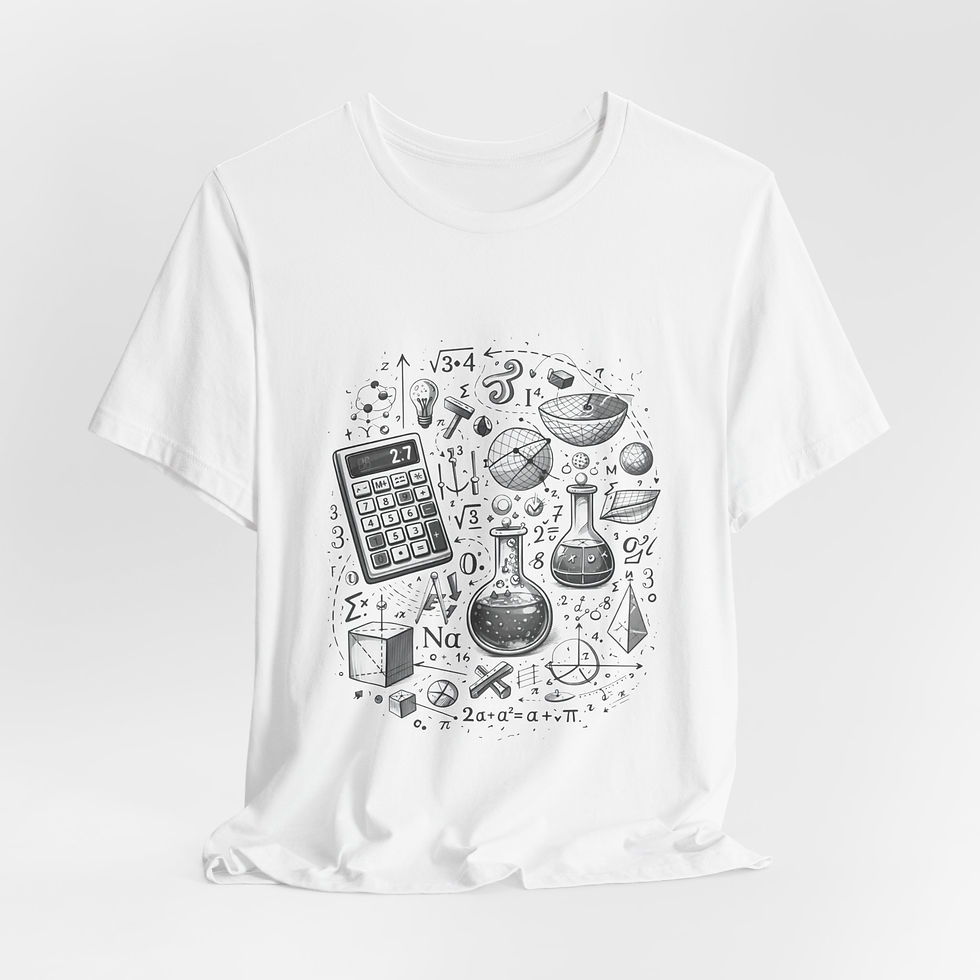 Thumbnail: Science & Math Sketch Tee — Chemistry and Math Doodle T-Shirt