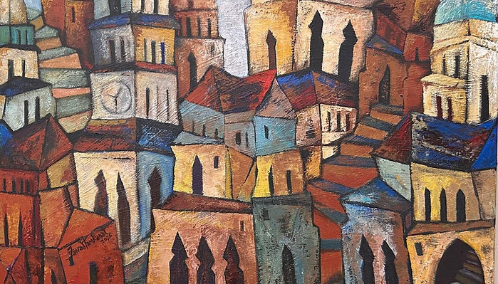 Lakeside Siena | Fawad Tamkanat | 24 x 30 inches | Acrylic on canvas